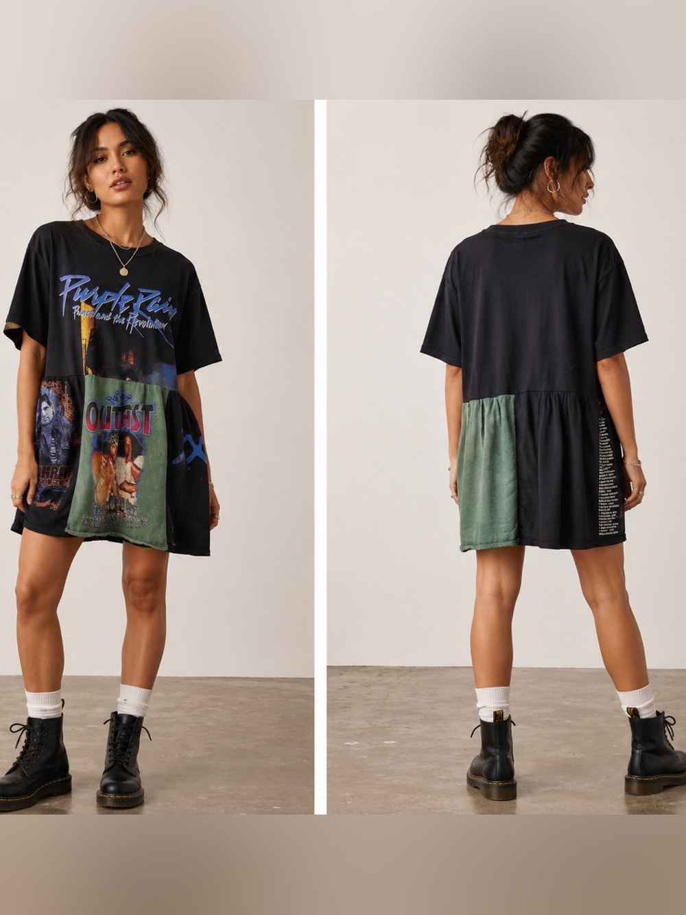 Upcycled Prince, Outcast, XXX, Josh Gracin tshirt dress